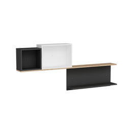 Hanah Home Estantería de Pared Atlantic Pine, Antracita y Blanco 180x80.4x19.6cm
